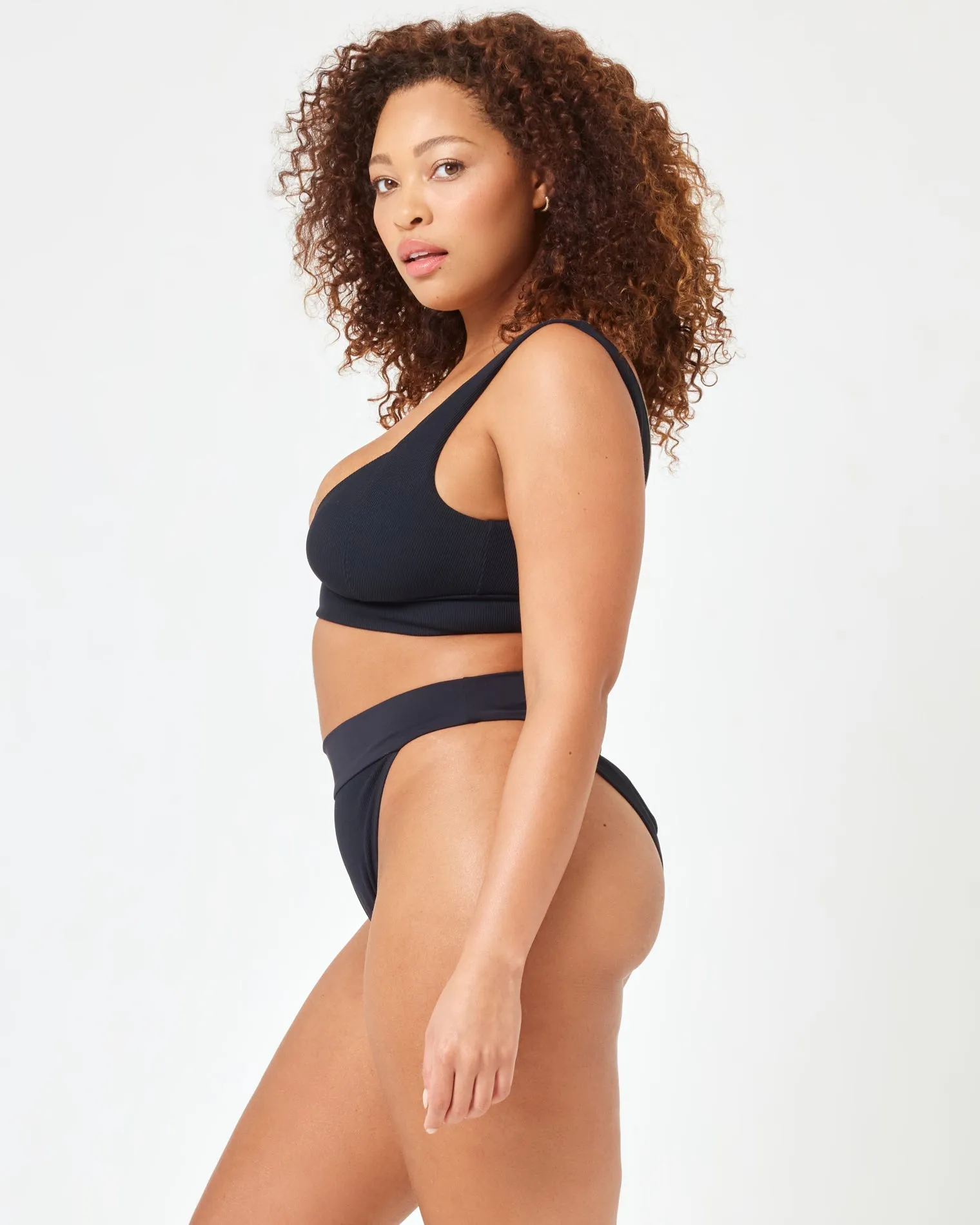 Ribbed Lola Bikini Bottom - Black