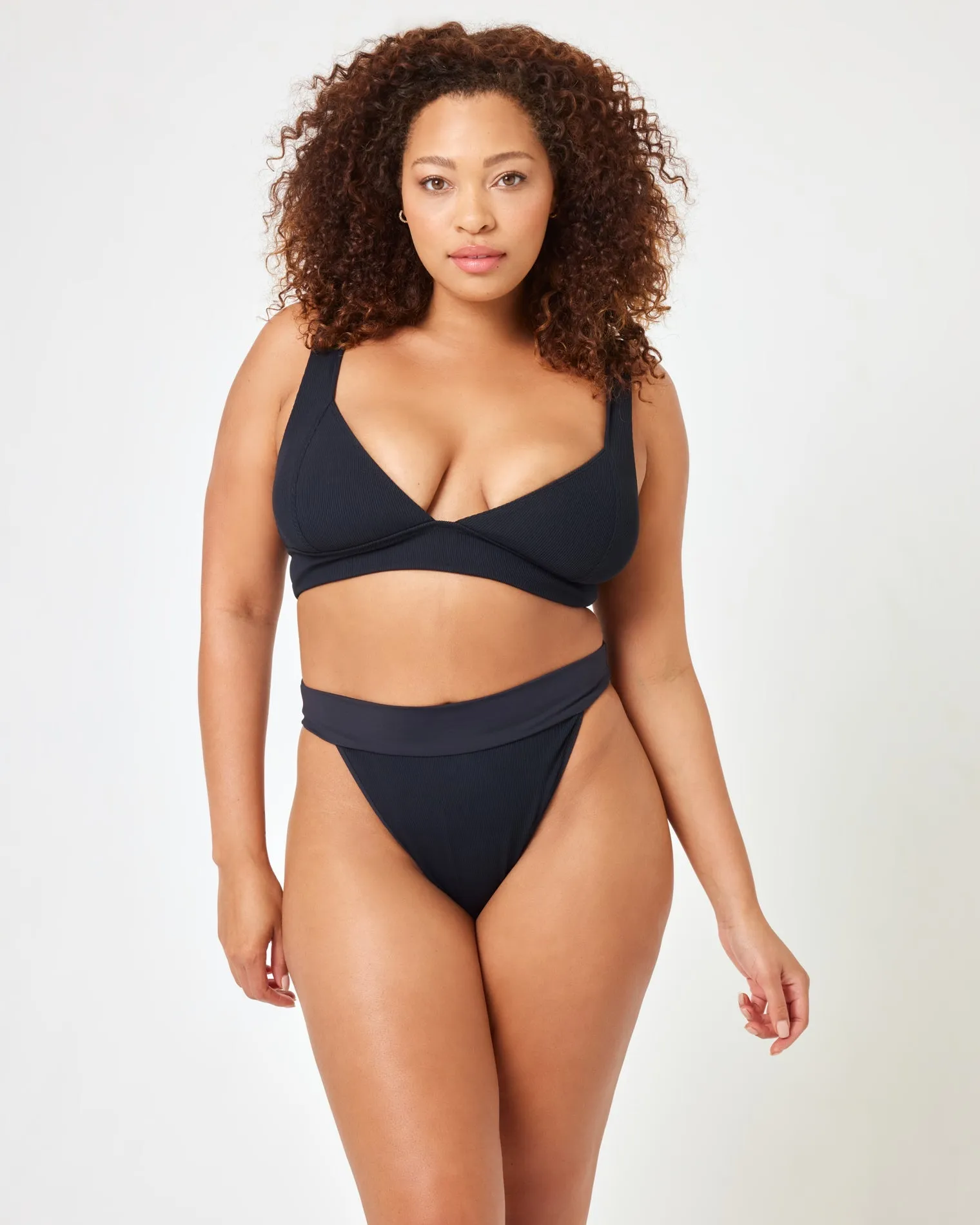 Ribbed Lola Bikini Bottom - Black