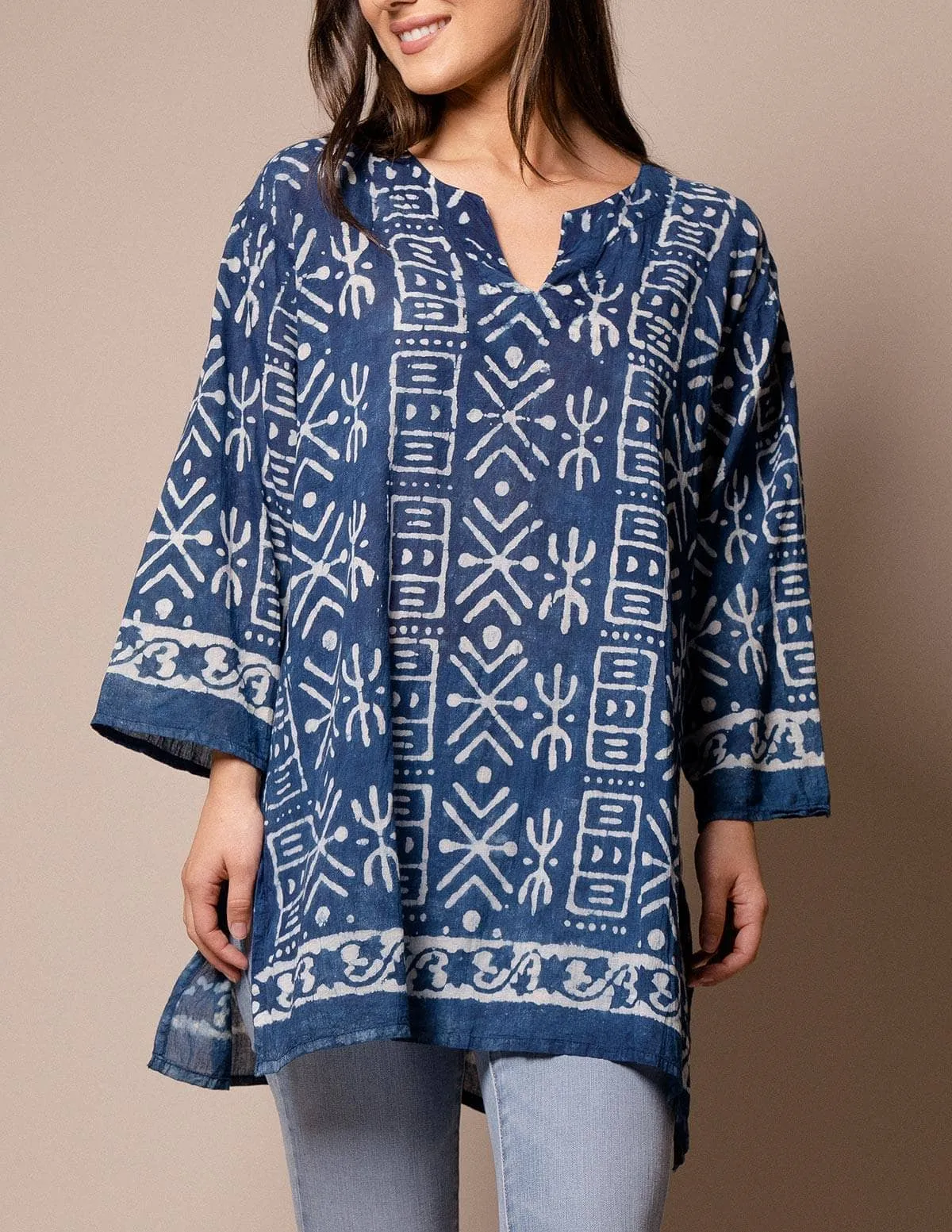 Rishika Indian Tunic - Indigo - As-Is-Clearance