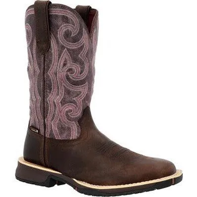 Rocky Women's Rosemary 11" Square Toe WP Western Work Boot -Brown- RKW0422