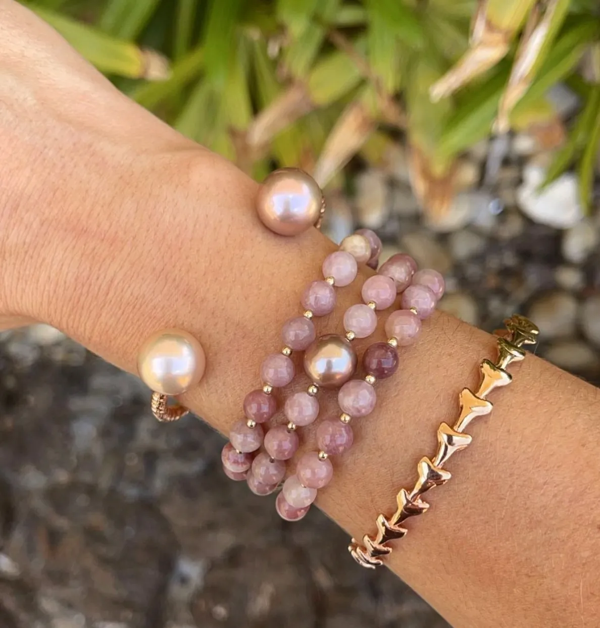 Rose Quartz Edison Pearl Wrap Bracelet / Necklace