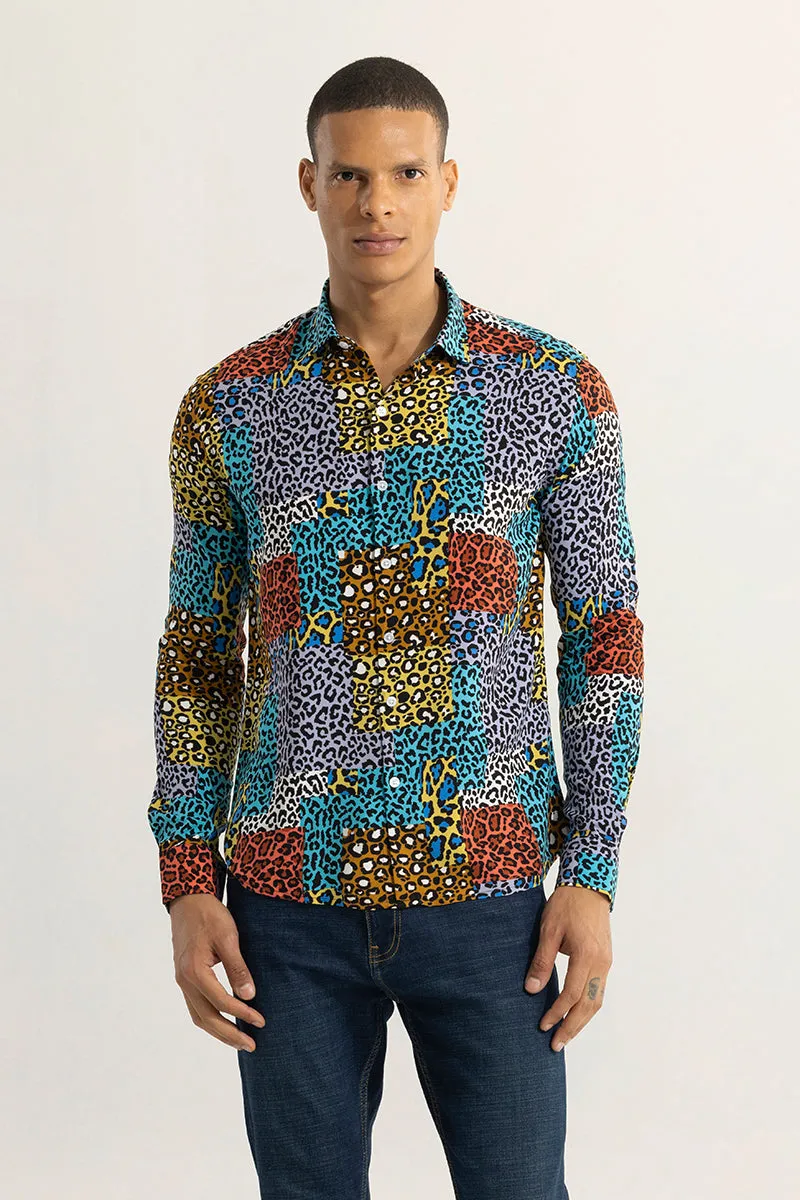 Rosette print Blue Shirt