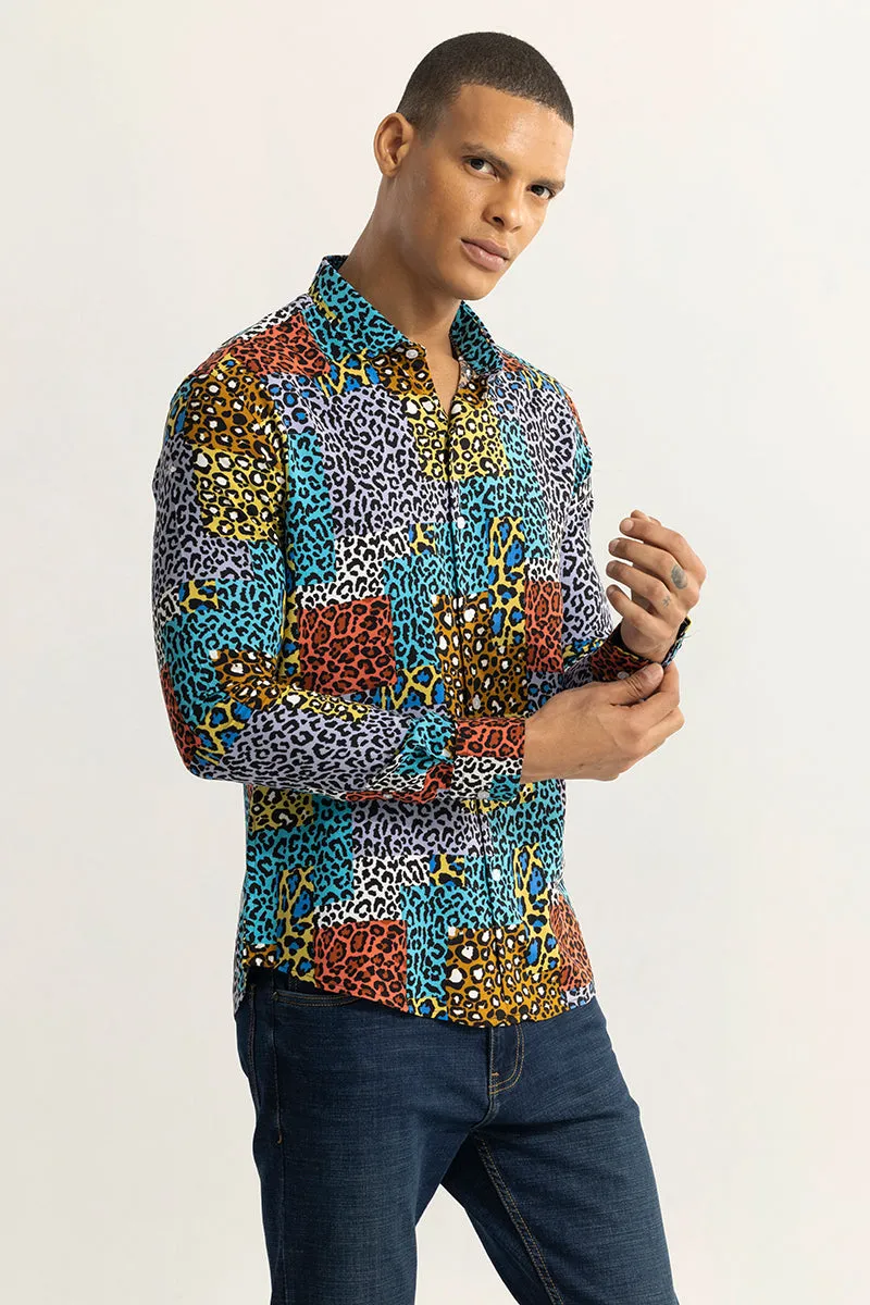 Rosette print Blue Shirt