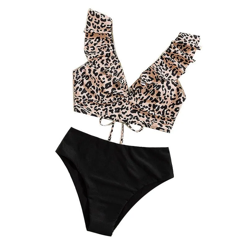 Rüschen-Leopard-Bikini