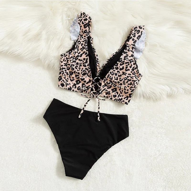 Rüschen-Leopard-Bikini