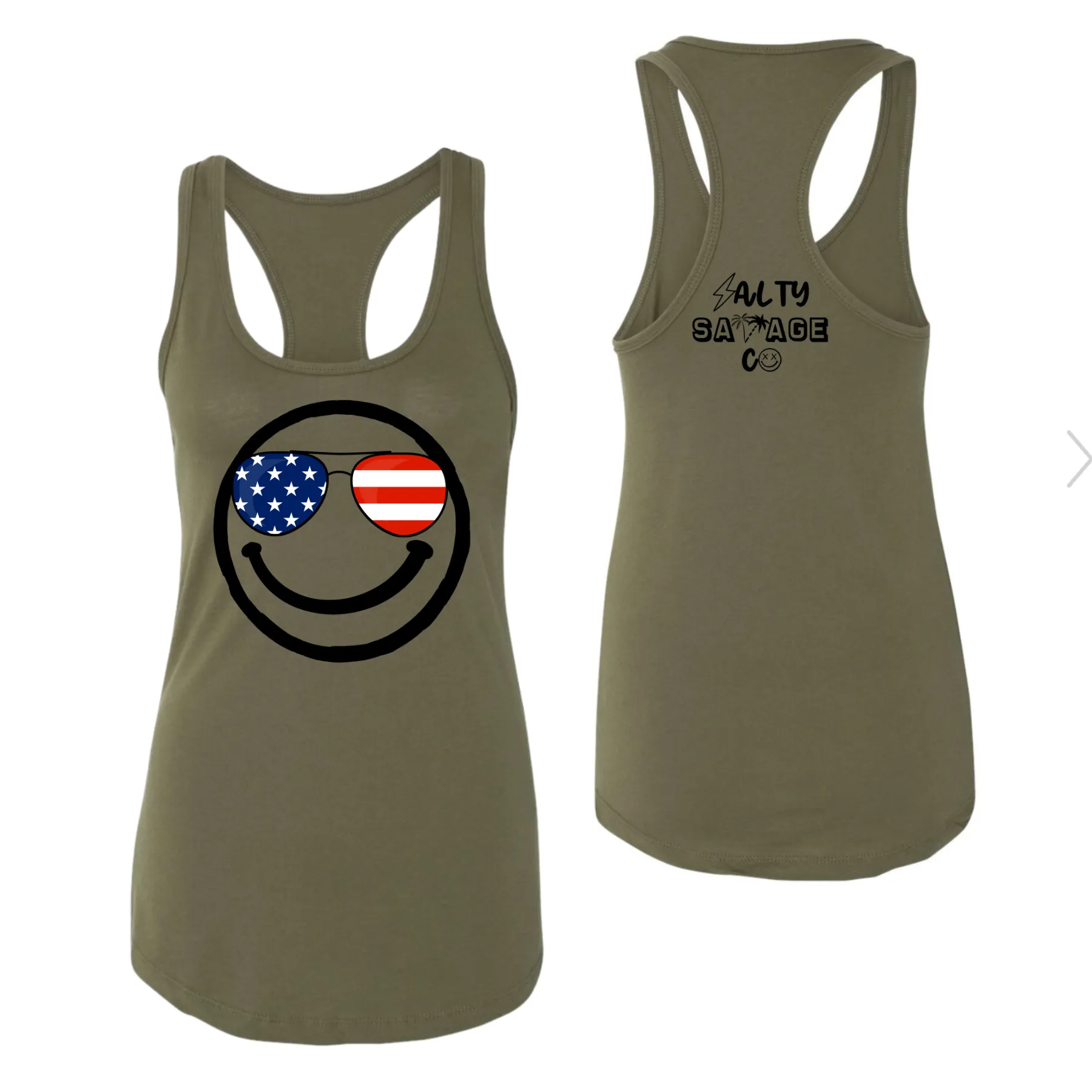 Salty Savage Ladies "MERICA" Racerback Tank