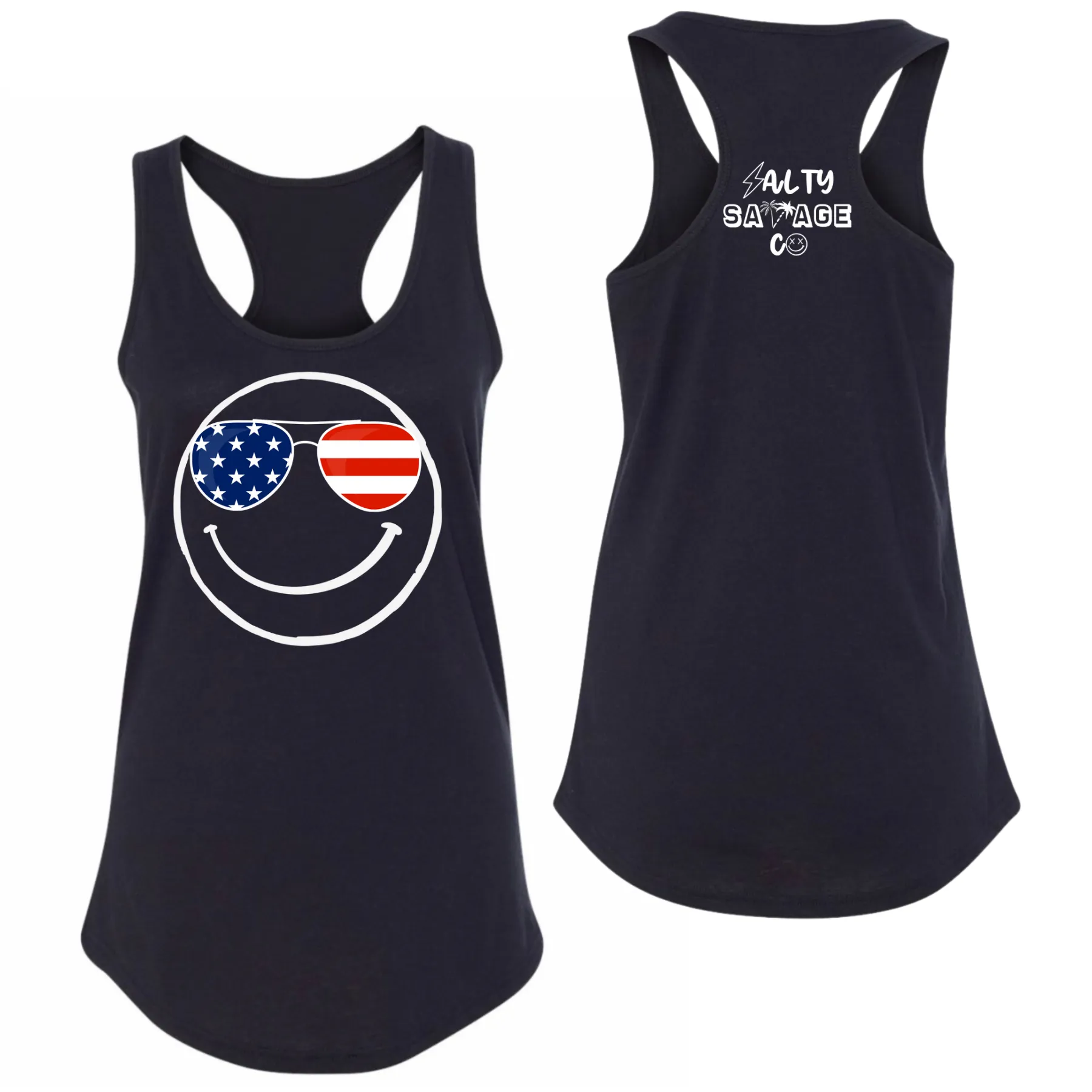 Salty Savage Ladies "MERICA" Racerback Tank