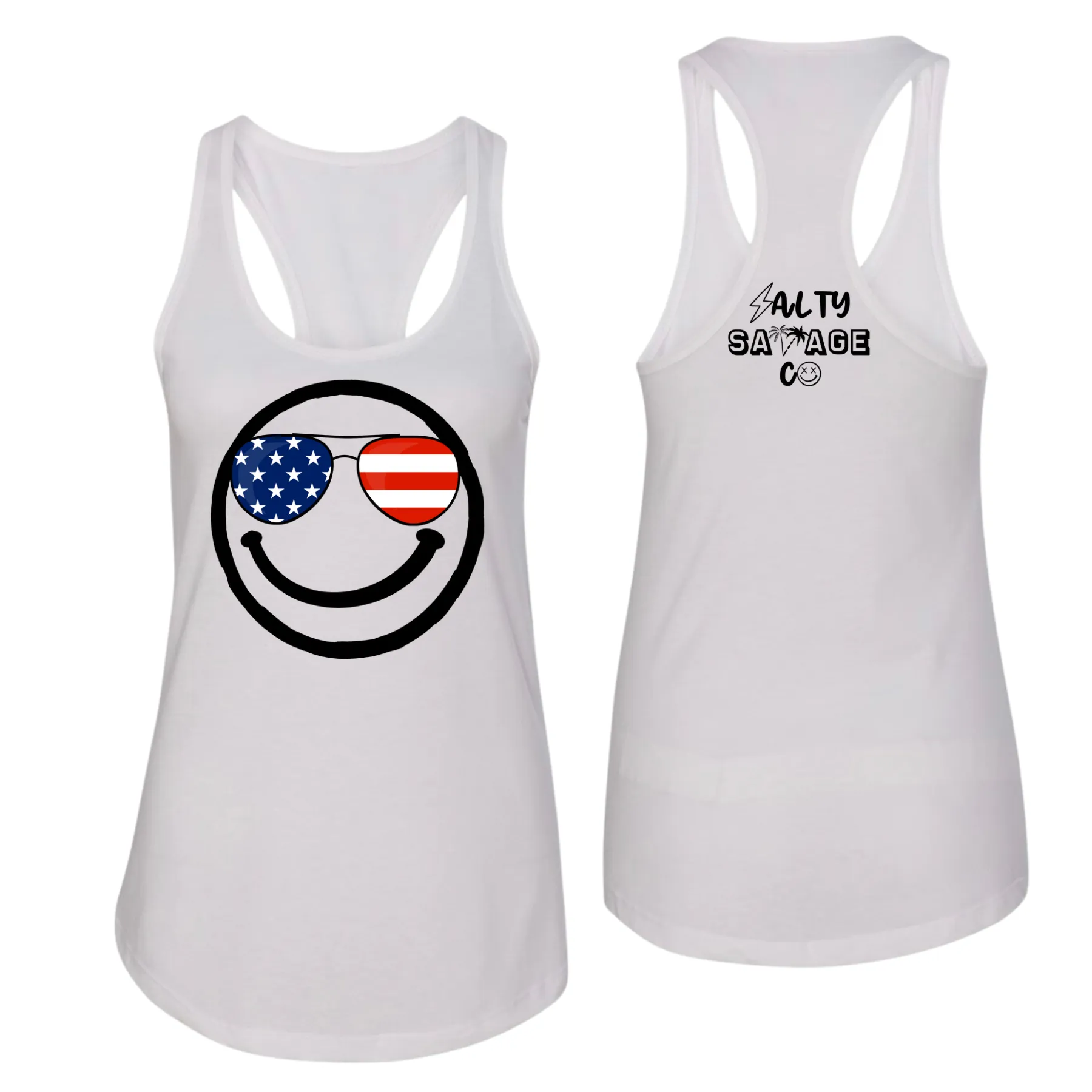 Salty Savage Ladies "MERICA" Racerback Tank