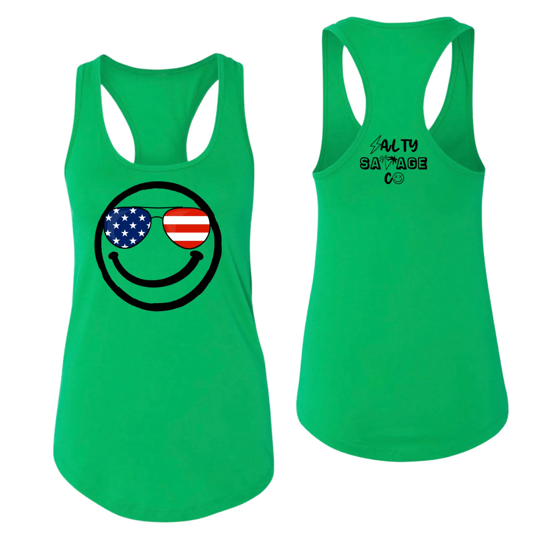 Salty Savage Ladies "MERICA" Racerback Tank