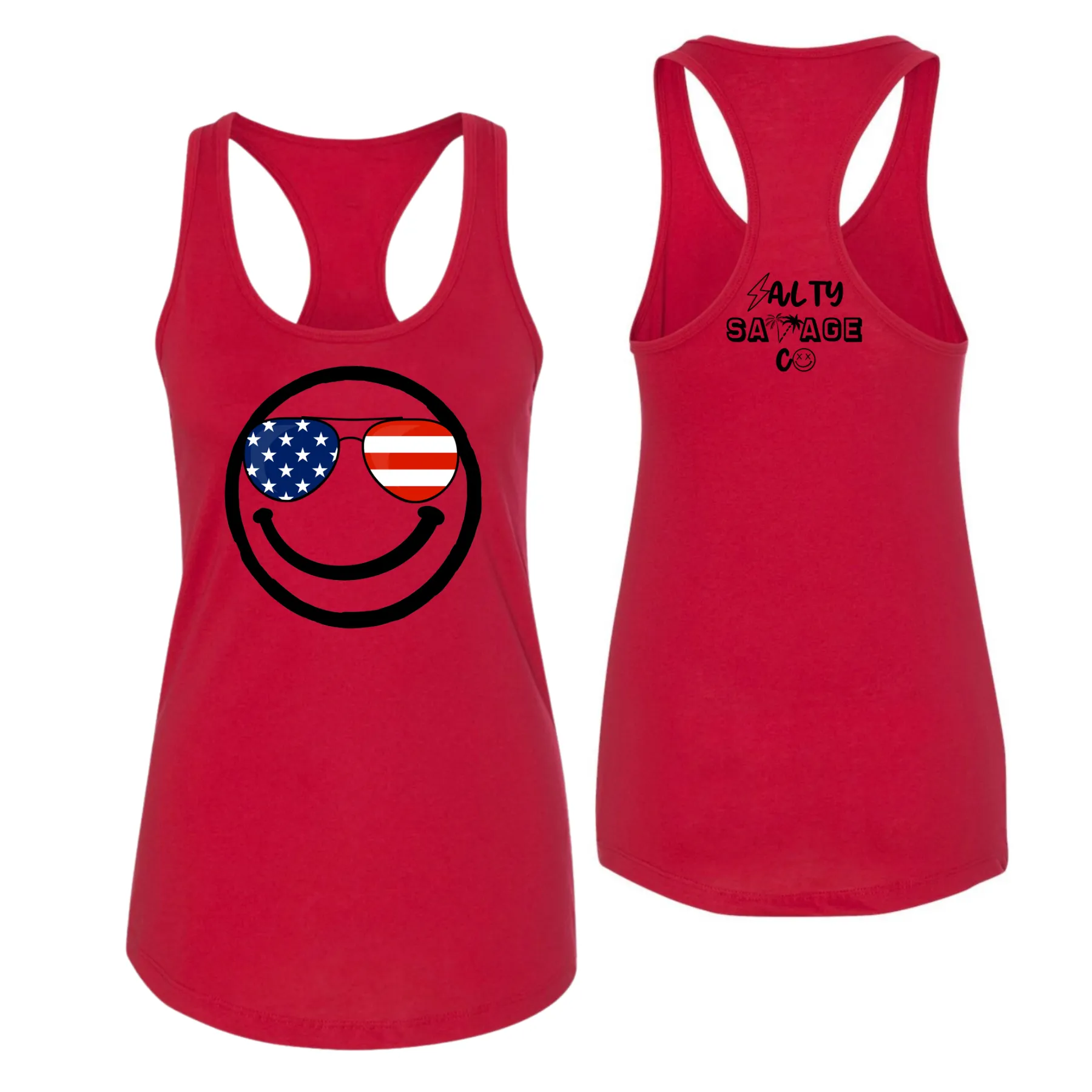 Salty Savage Ladies "MERICA" Racerback Tank