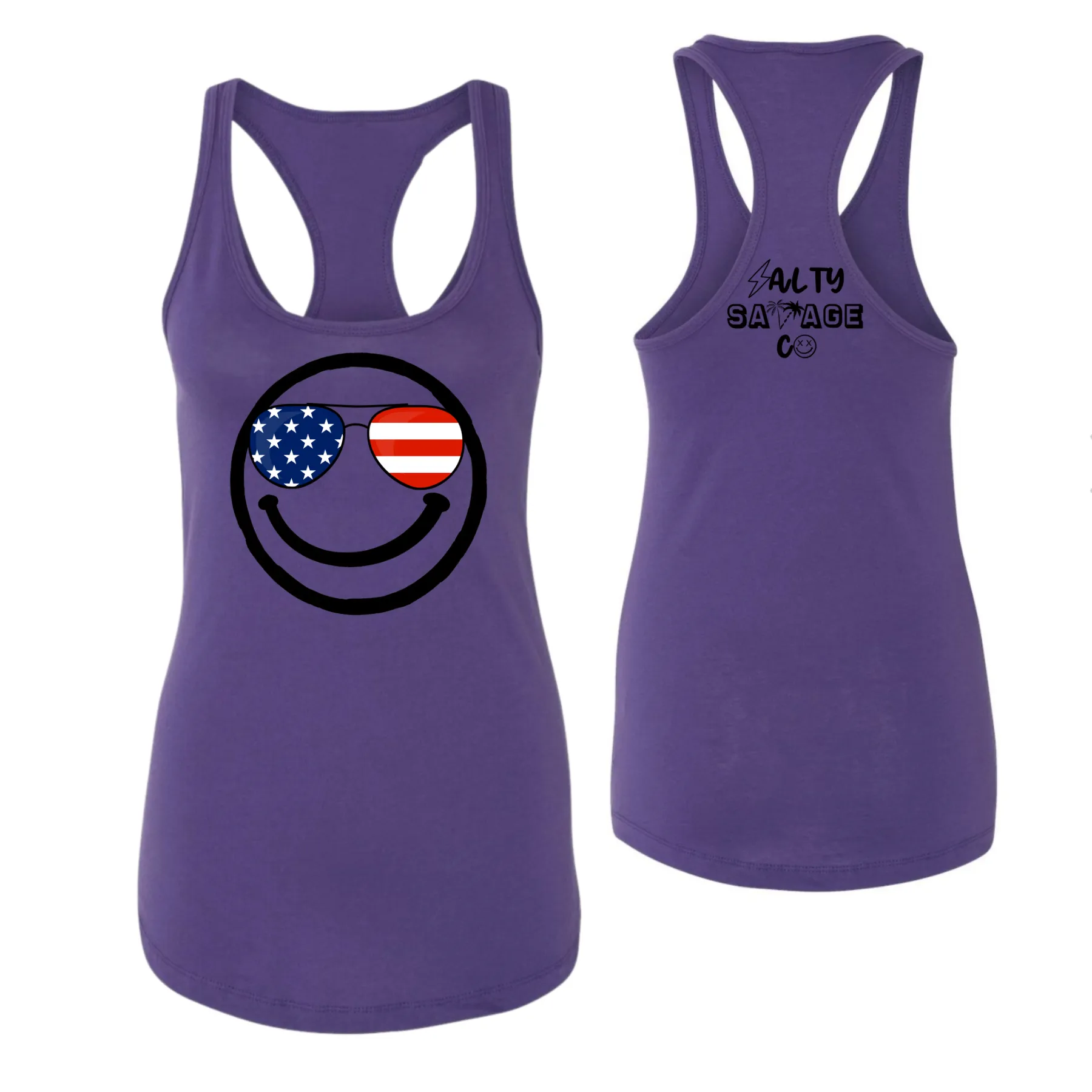 Salty Savage Ladies "MERICA" Racerback Tank