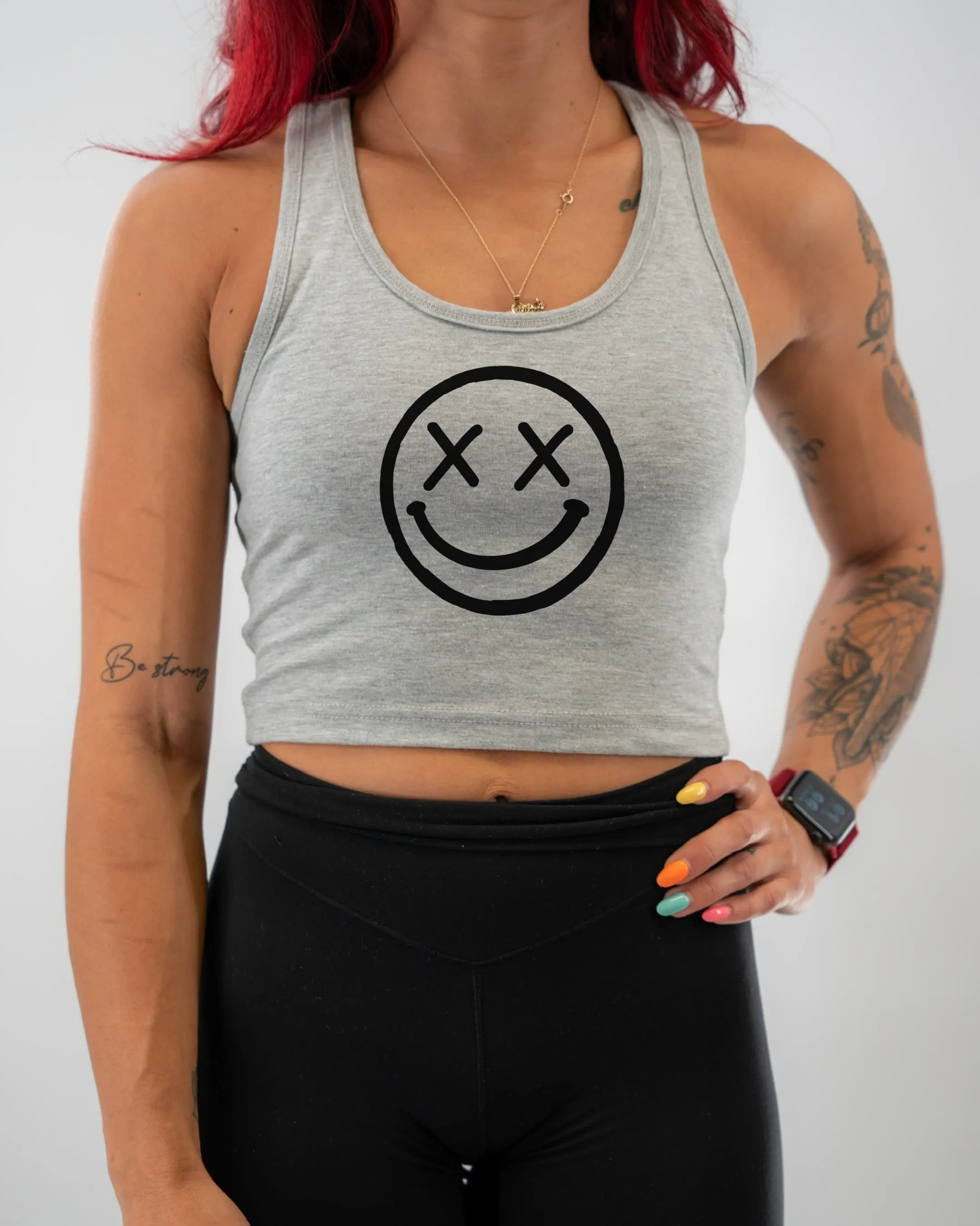 Salty Savage Ladies "OG Smile" Racerback Crop Tank