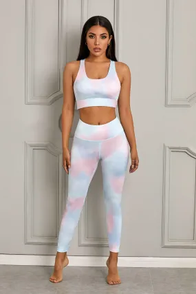 Set aus bedrucktem Sport-BH und Leggings