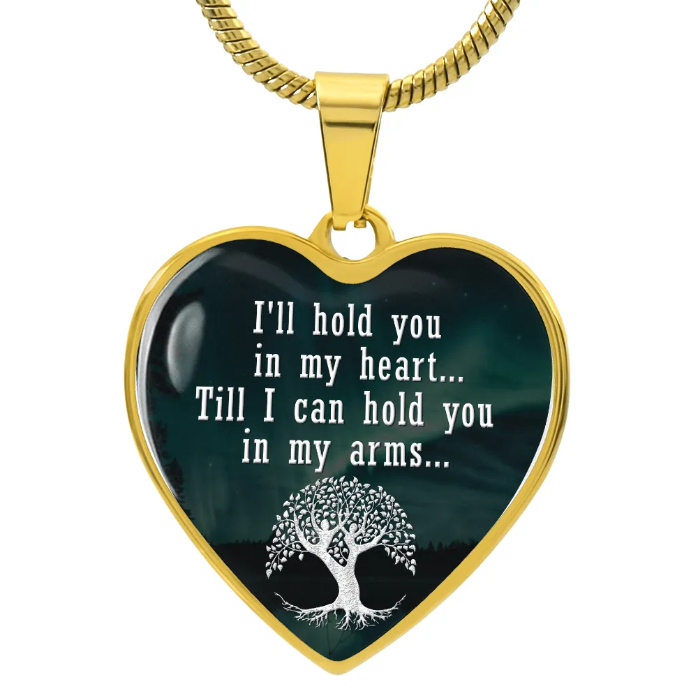 Silver Women Heart Necklace - I'll Hold You Snake Chain