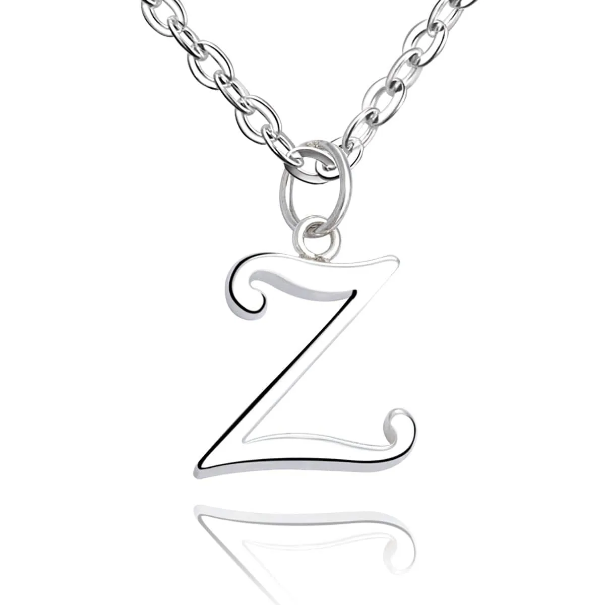 Simple Initial Necklaces Sterling Silver, 18-20