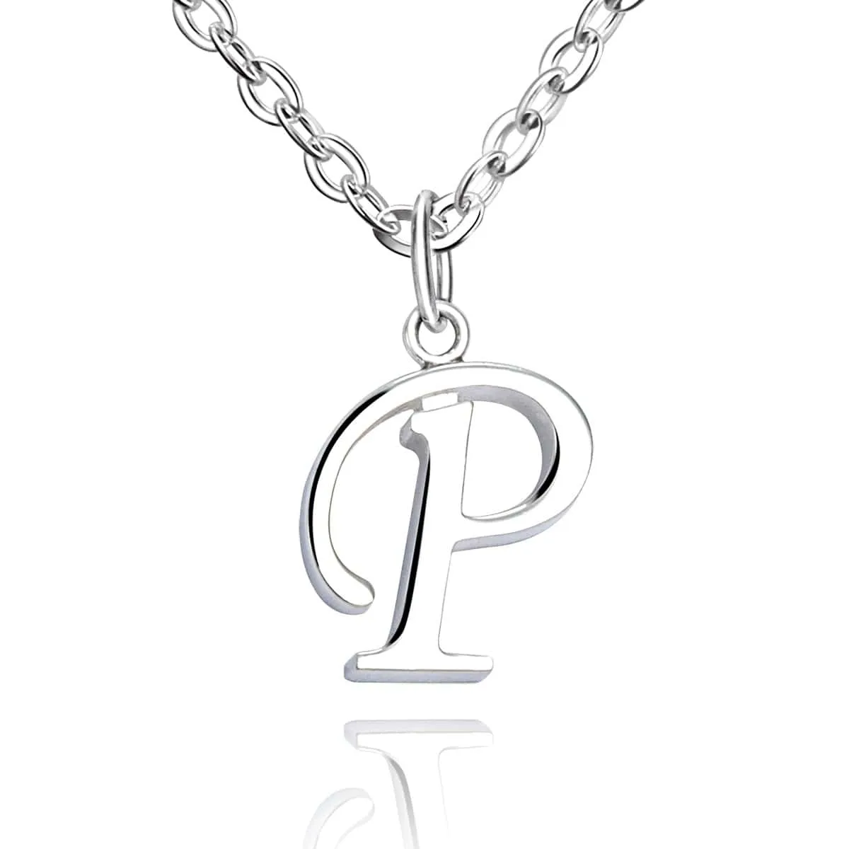 Simple Initial Necklaces Sterling Silver, 18-20