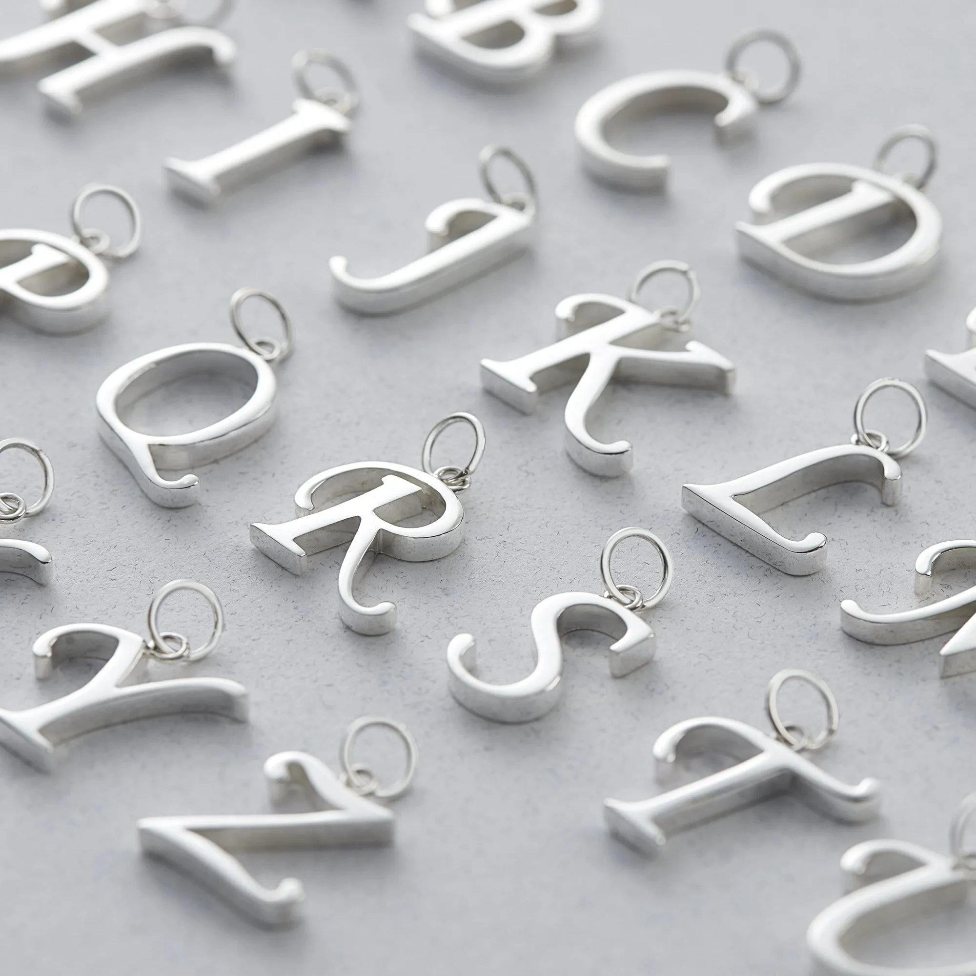 Simple Initial Necklaces Sterling Silver, 18-20