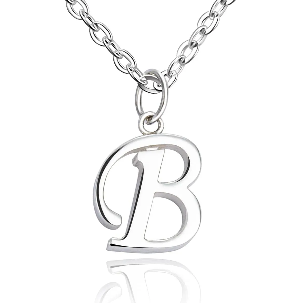 Simple Initial Necklaces Sterling Silver, 18-20