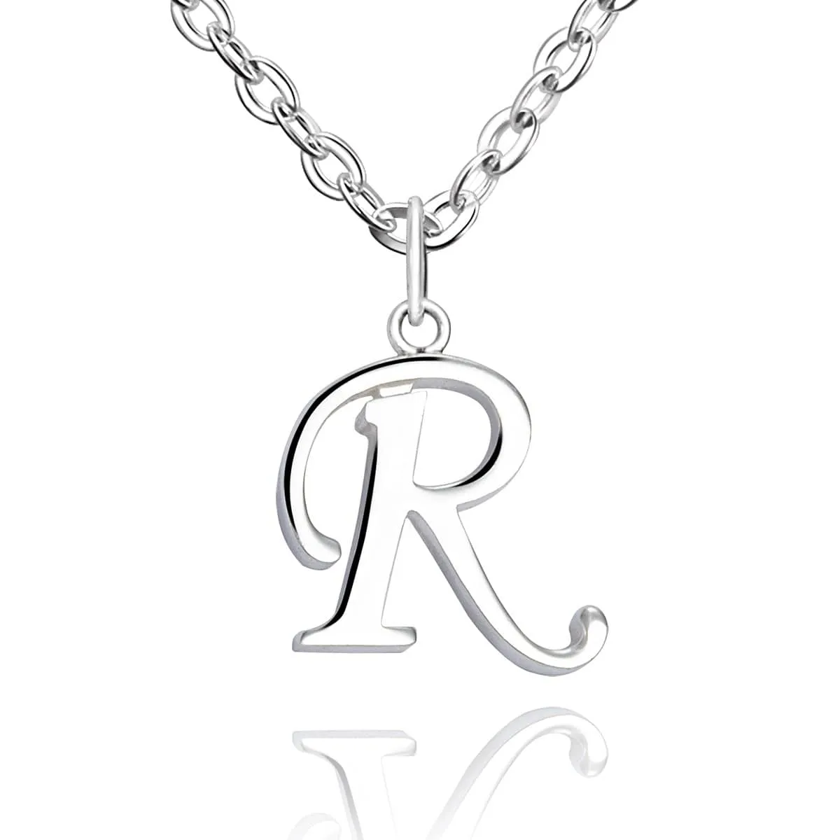 Simple Initial Necklaces Sterling Silver, 18-20