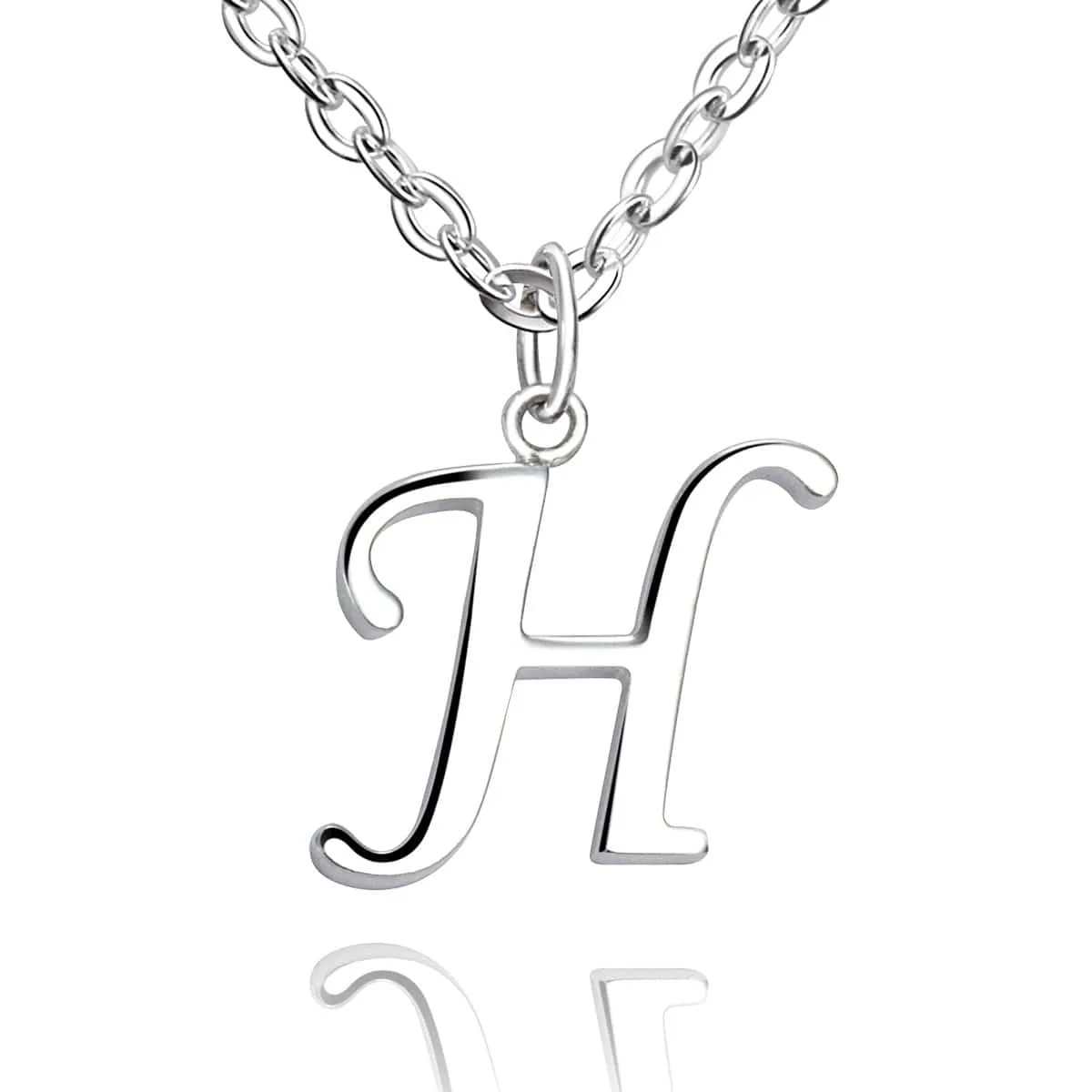 Simple Initial Necklaces Sterling Silver, 18-20