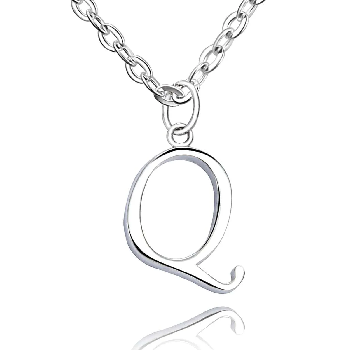 Simple Initial Necklaces Sterling Silver, 18-20