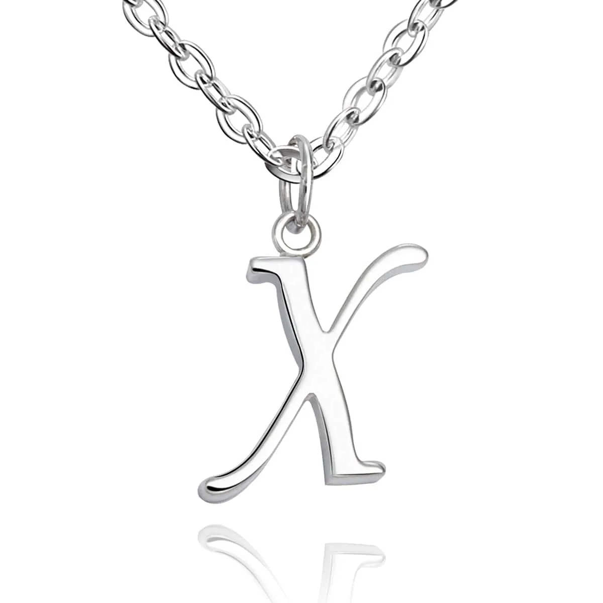 Simple Initial Necklaces Sterling Silver, 18-20