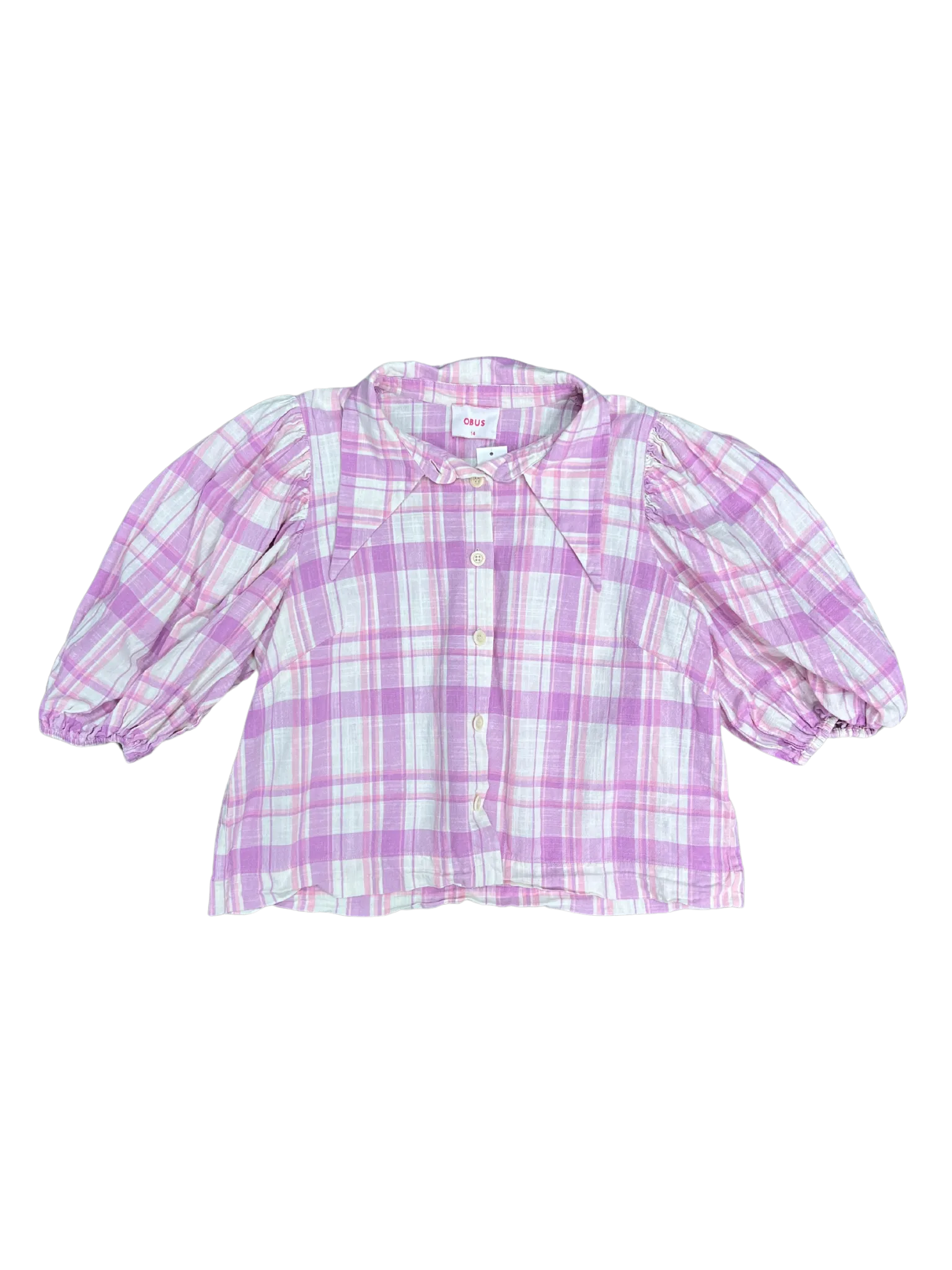 Size 14 - Obus Mauve Plaid Top