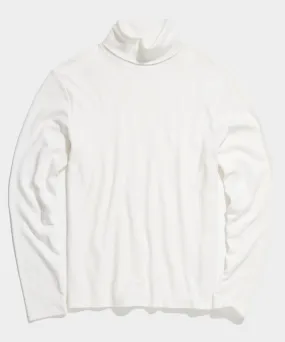 Solid Interlock Jersey Turtleneck in Bisque