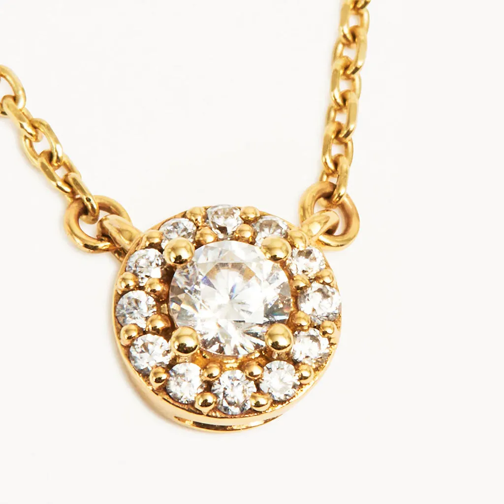 Sparkling Star Halo Diamond Necklace