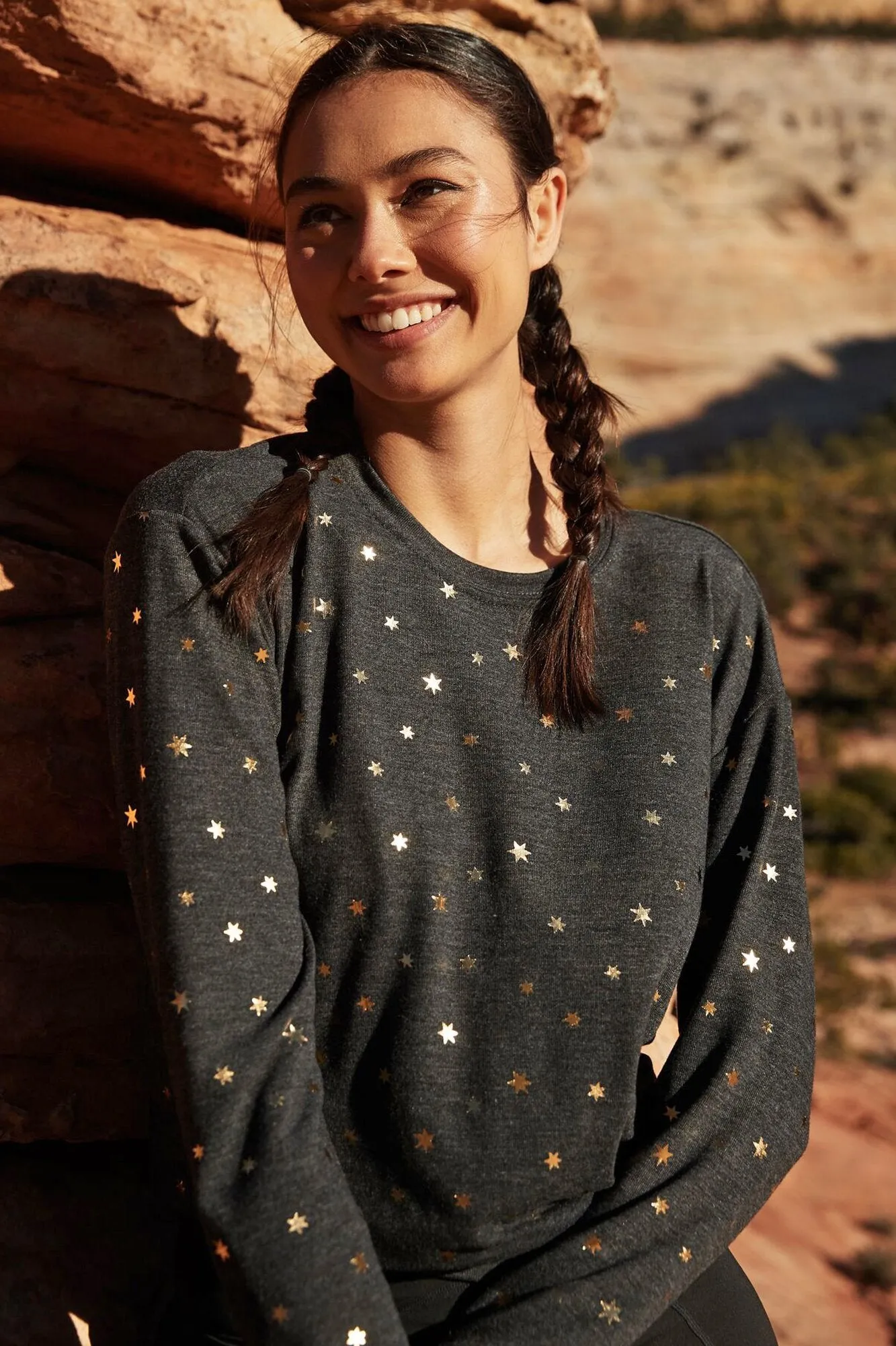 Spiritual Gangster Stars Crew Neck Savasana Pullover Sweater