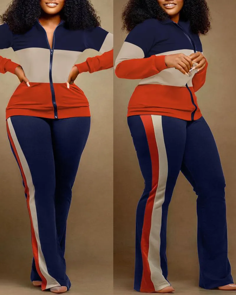 Sports Style Zipper Jumpsuits