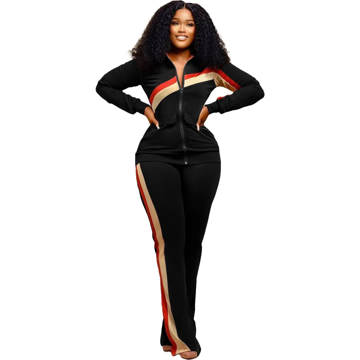 Sports Style Zipper Jumpsuits