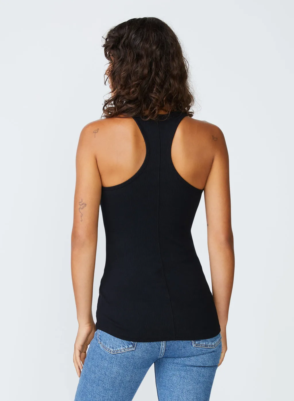 Stateside 2x1 Rib Racerback Tank Top in Black