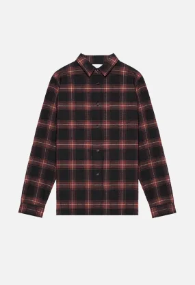 Straight Hem Button Up / Brick X Black