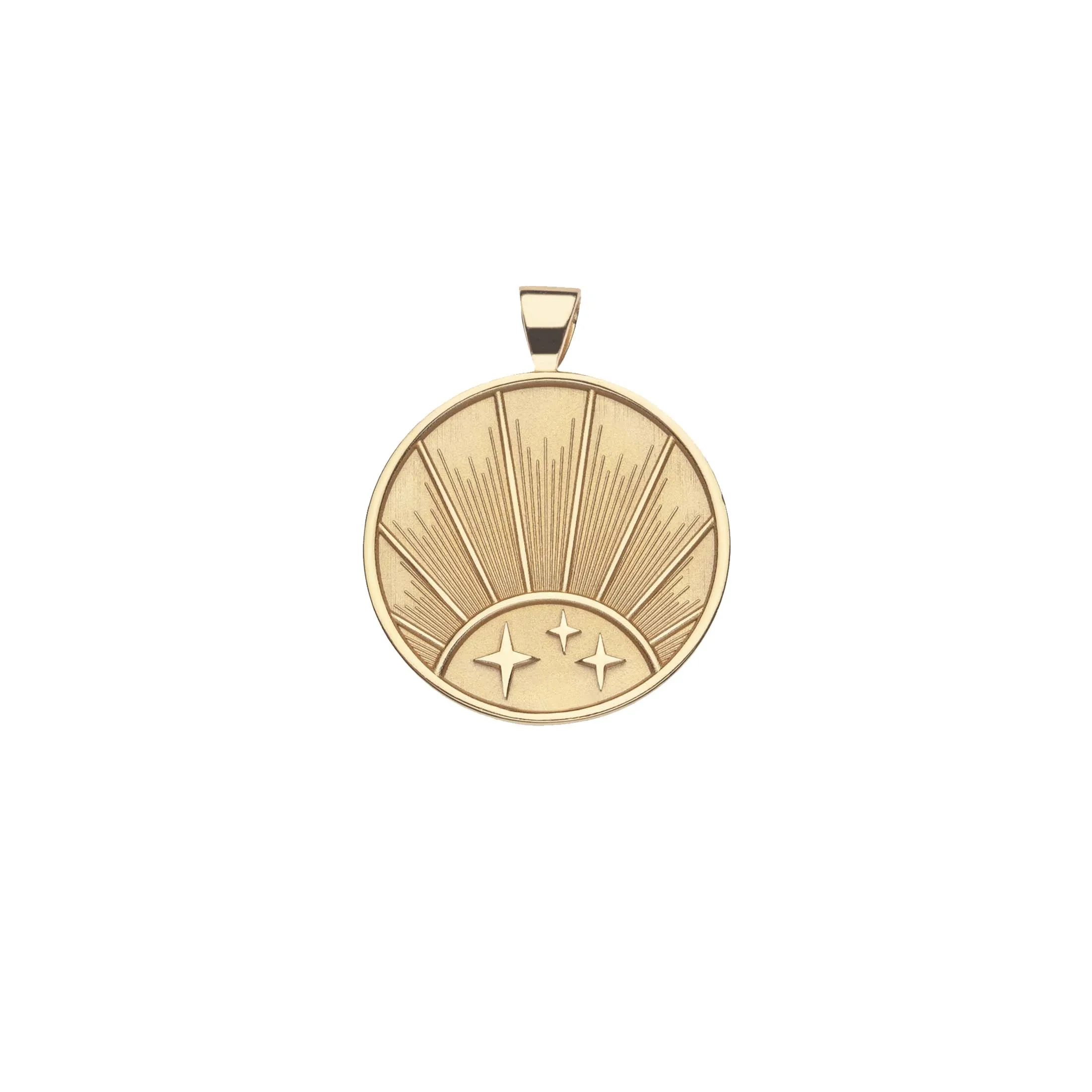 STRONG JW Small Pendant Coin in Solid Gold (Rising Sun)