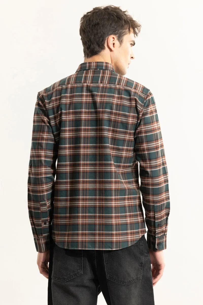 Tartan Twist Forest Green Checks Shirt