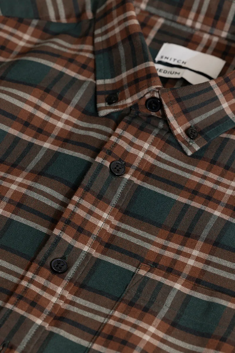 Tartan Twist Forest Green Checks Shirt