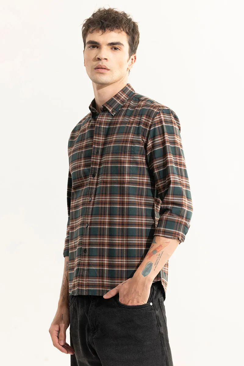 Tartan Twist Forest Green Checks Shirt