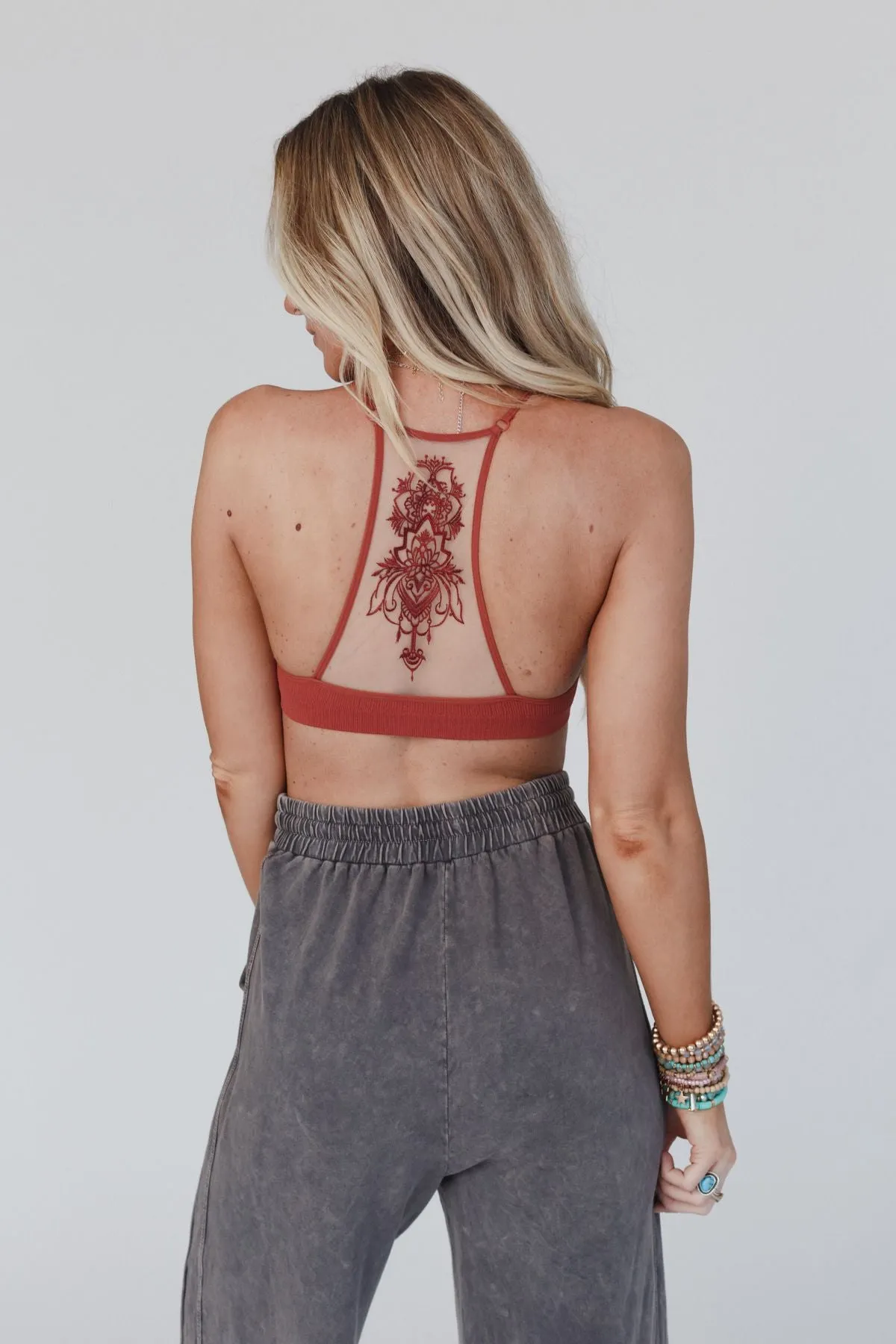 Tattoo Bralette - Rust