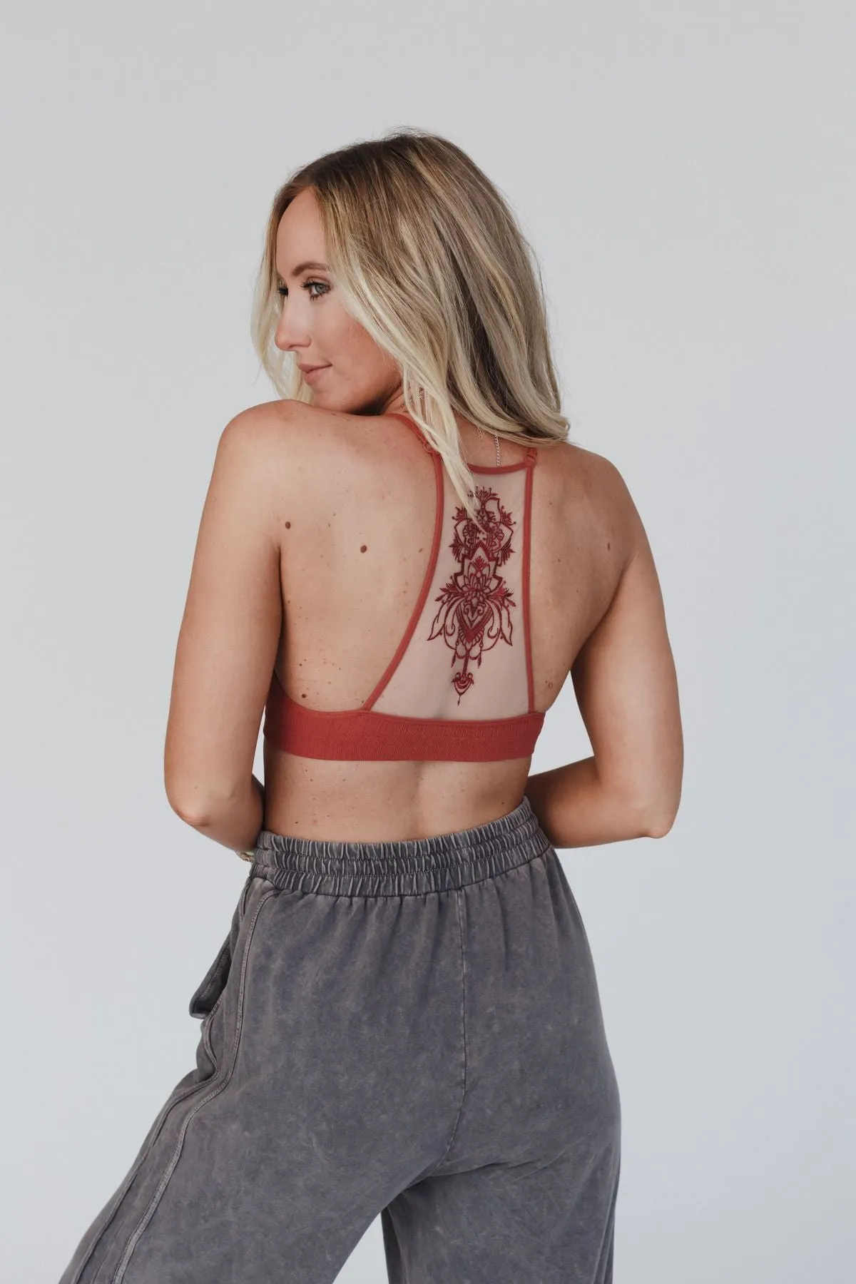 Tattoo Bralette - Rust