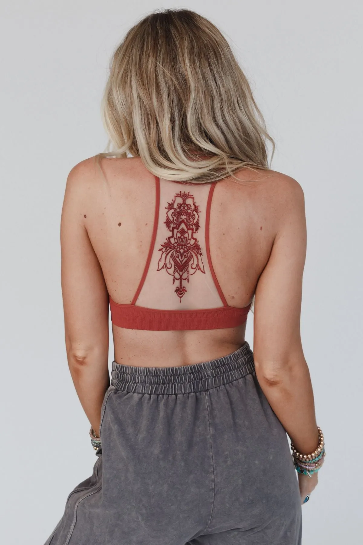 Tattoo Bralette - Rust