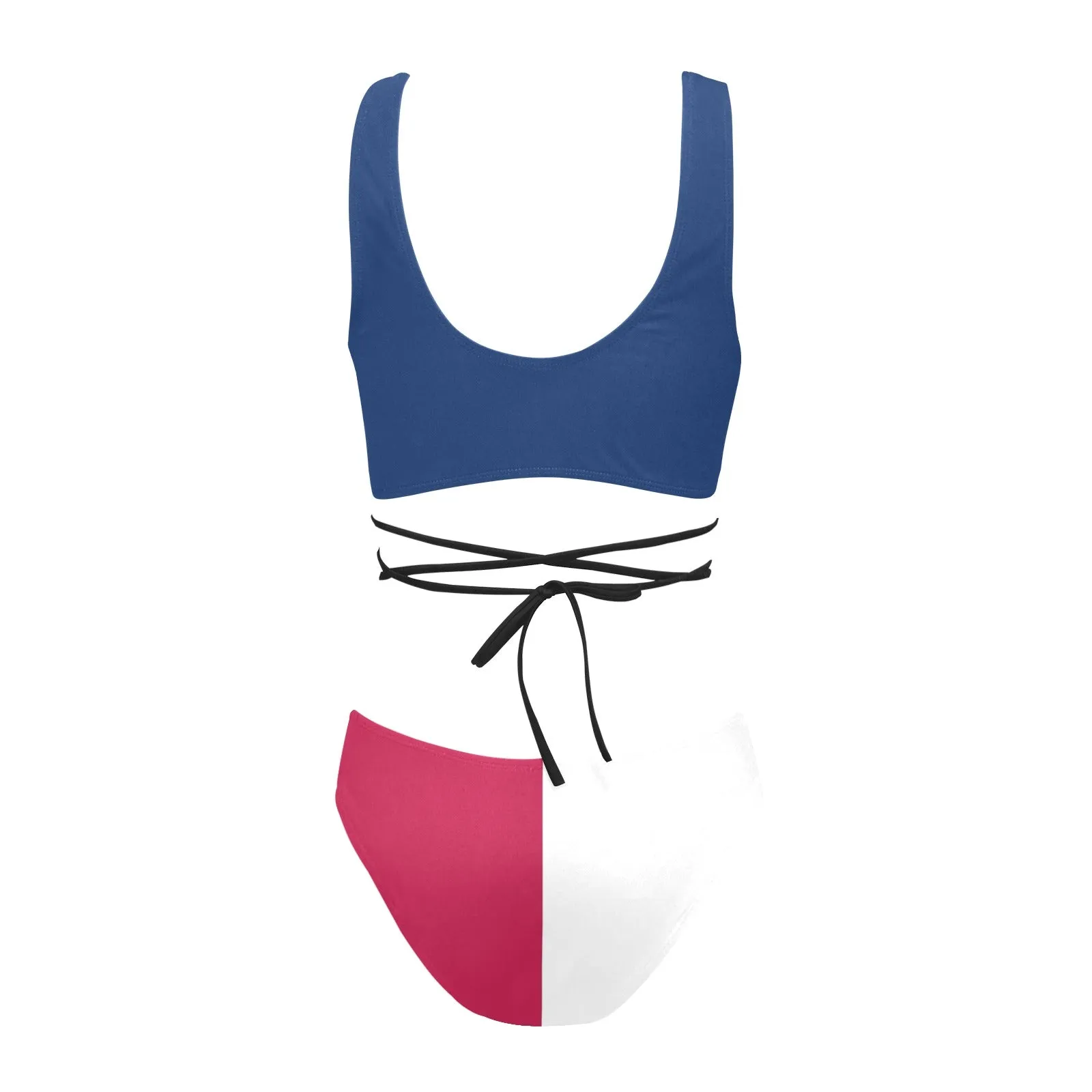 tex blue 2 Cross String Bikini Set (Model S29)