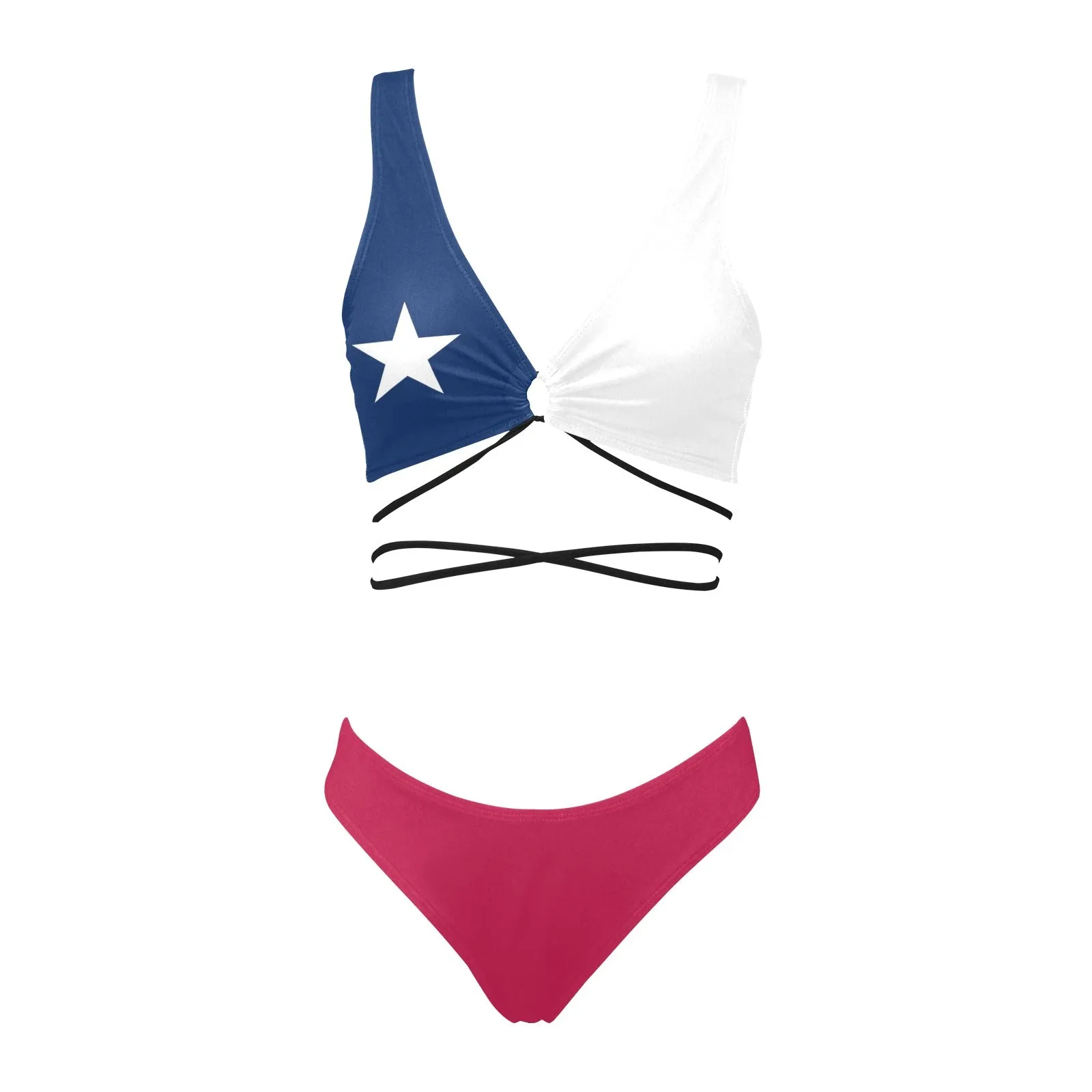 tex blue 2 Cross String Bikini Set (Model S29)