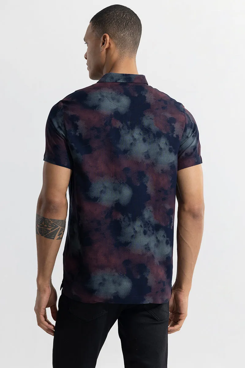 Tidal Dye Navy Polo T-Shirt