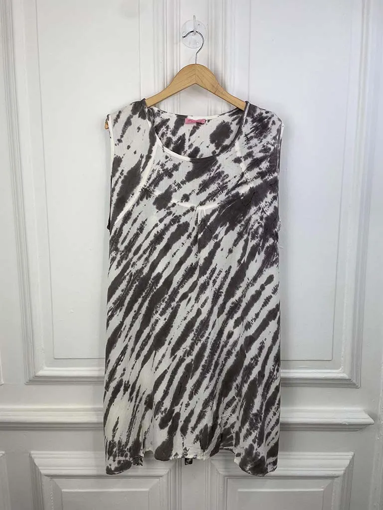 Tie Dye Sleeveless Tunic - Mink