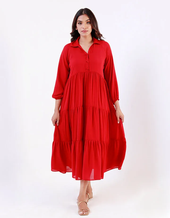 Tiered Dress with Long Sleeves