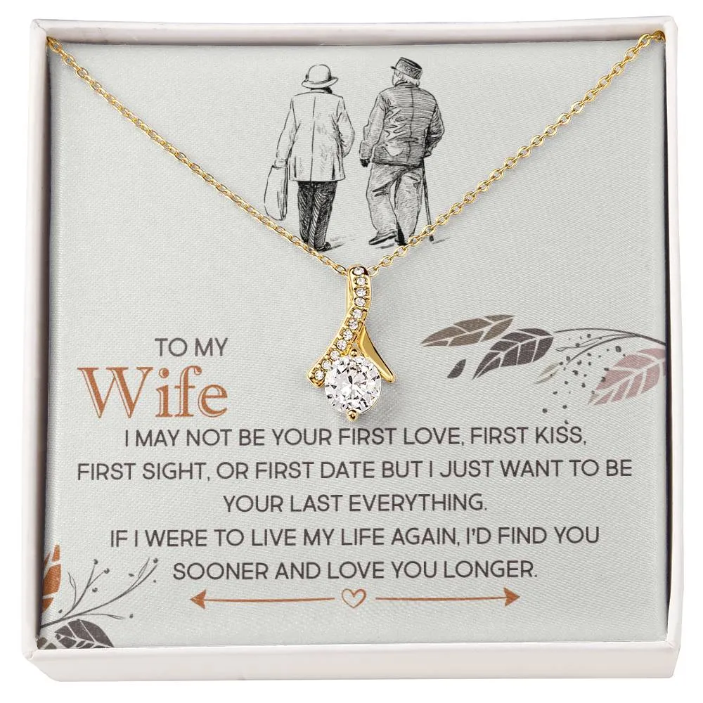 To My Wife Gift, Find You Sooner and Love You Longer Alluring Beauty Pendant Necklace