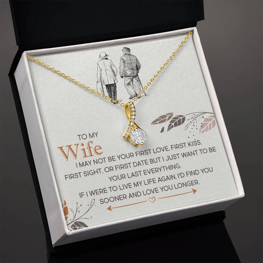 To My Wife Gift, Find You Sooner and Love You Longer Alluring Beauty Pendant Necklace