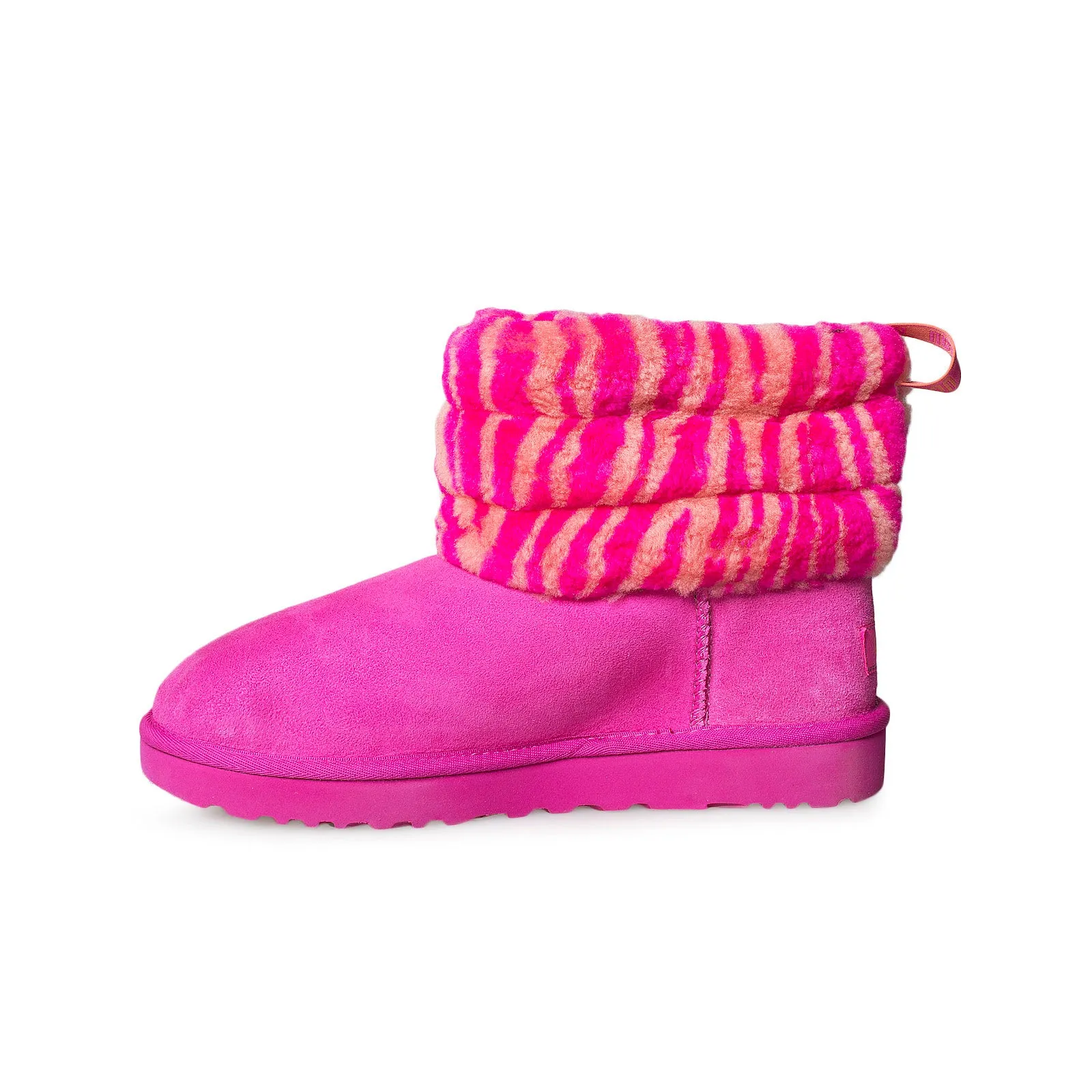 UGG Fluff Mini Quilted Zebra Rock Rose Boots - Women's