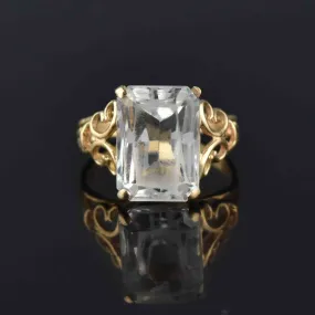 Vintage 14K Gold 8.5 CTW Aquamarine Ring, Sz 7.75